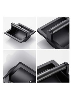KASTWAVE Matte Black Recessed Toilet Paper Holder, Stainless Steel Wall Mount Tissue Paper Holder, Bathroom Toilet Paper Roll Holder Includes Rear Mounting Brack  - Image 4