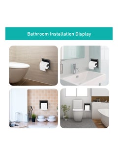 KASTWAVE Matte Black Recessed Toilet Paper Holder, Stainless Steel Wall Mount Tissue Paper Holder, Bathroom Toilet Paper Roll Holder Includes Rear Mounting Brack  - Image 3