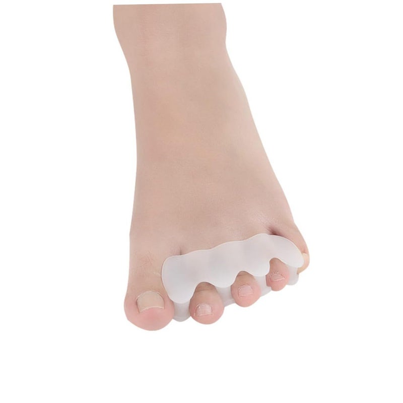 White Toe Spacers for Bunion Relief Adjustable Hallux Separators Pair - Image 2