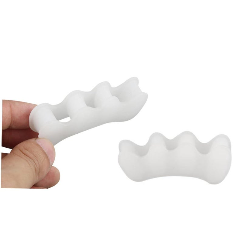White Toe Spacers for Bunion Relief Adjustable Hallux Separators Pair - Image 4