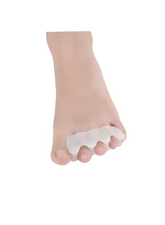 White Toe Spacers for Bunion Relief Adjustable Hallux Separators Pair - Image 1