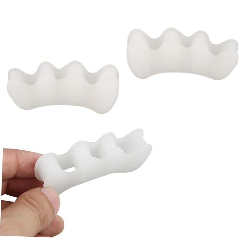 White Toe Spacers for Bunion Relief Adjustable Hallux Separators Pair - Image 5