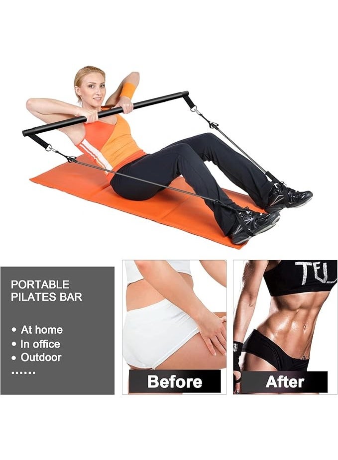 DUNISO Pilates Bar Kit with 4 Resistance Bands,Super Portable Yoga Exercise Pilate Stick Set,Pilates Bar with Stackable Bands,Home Workout Equipment for Legs,Hip,Waist and Arm,for Women & Men - Image 4
