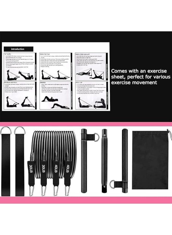 DUNISO Pilates Bar Kit with 4 Resistance Bands,Super Portable Yoga Exercise Pilate Stick Set,Pilates Bar with Stackable Bands,Home Workout Equipment for Legs,Hip,Waist and Arm,for Women & Men - Image 5