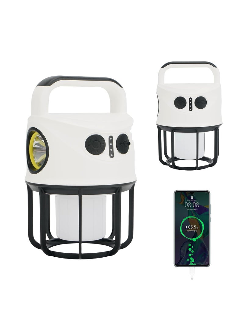 Zikra Camping Lantern with Flashlight Rechargeable, Power Bank, IPX4 Waterproof, Portable USB-C Cable LED Camping Tent Light for Power Outage, Spotlight, Camping, Hiking, Hurricane, Emergency - Image 1