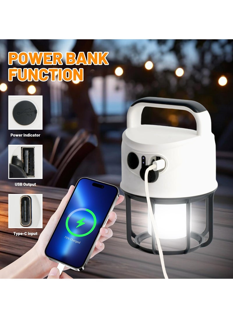 Zikra Camping Lantern with Flashlight Rechargeable, Power Bank, IPX4 Waterproof, Portable USB-C Cable LED Camping Tent Light for Power Outage, Spotlight, Camping, Hiking, Hurricane, Emergency - Image 2
