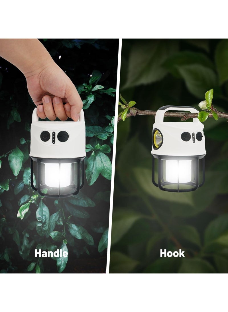 Zikra Camping Lantern with Flashlight Rechargeable, Power Bank, IPX4 Waterproof, Portable USB-C Cable LED Camping Tent Light for Power Outage, Spotlight, Camping, Hiking, Hurricane, Emergency - Image 5