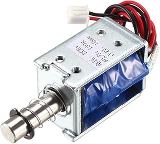 uxcell uxcell DC 6V 2A 100g Force 10mm Stroke,Pull Type,Open Frame,Electromagnetic Solenoid Lock  - Image 1