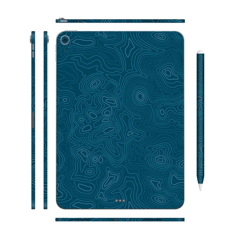 Tablet Skins Compatible with iPad Air 11 M2 2024, Anti-Scratch Vinyl Decal Skin, Protective Film, Not Case/Cover (Aqua, Full Body Skin + iPad Pencil 2 Skin)