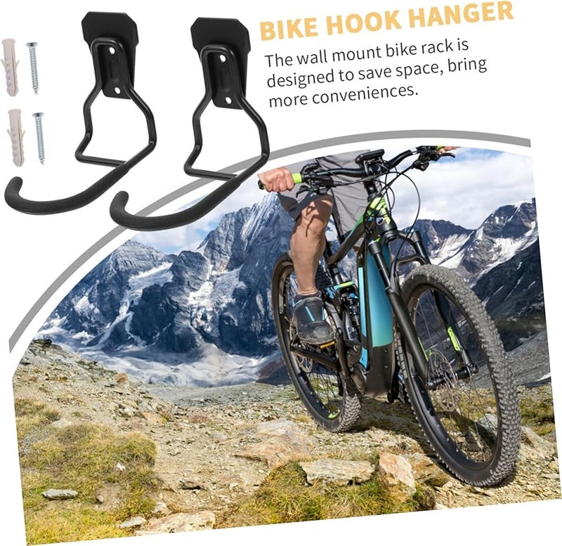 قطعتان من خطاف حائط معدني ثقيل لدراجة، رف لتخزين المرآب، للاستخدام الداخلي والخارجي - Image 3