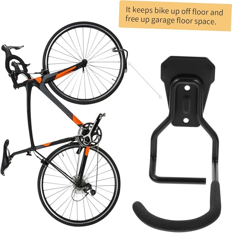 قطعتان من خطاف حائط معدني ثقيل لدراجة، رف لتخزين المرآب، للاستخدام الداخلي والخارجي - Image 4