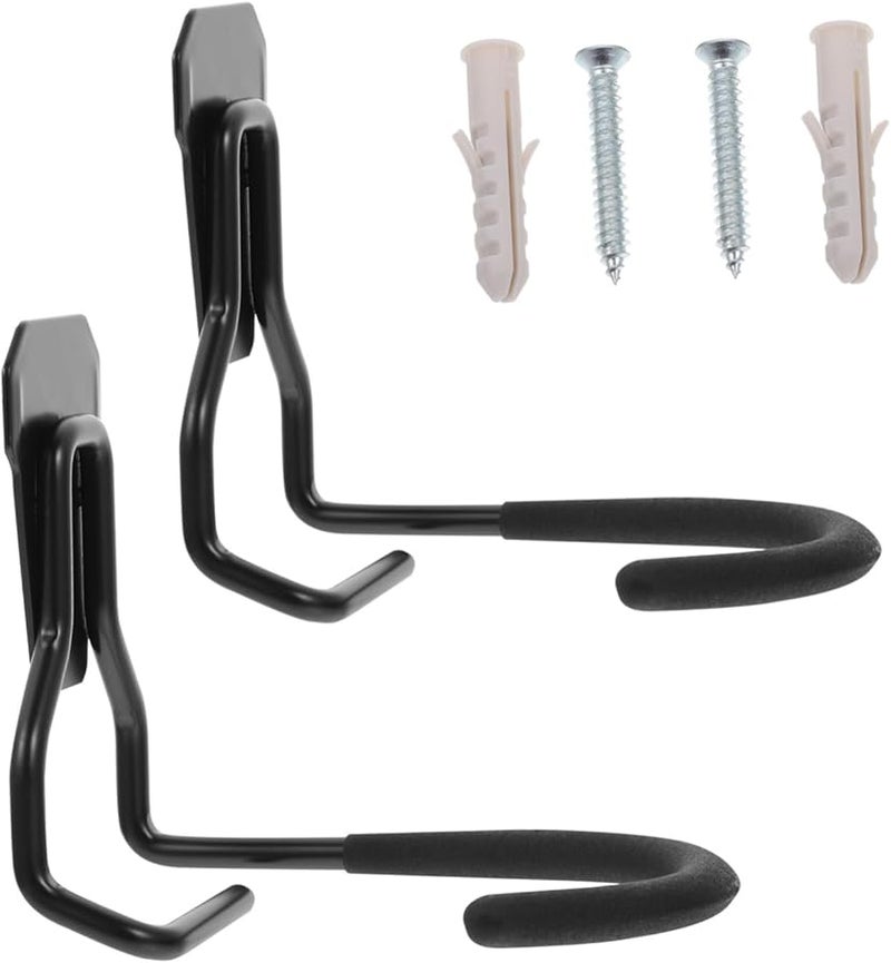 قطعتان من خطاف حائط معدني ثقيل لدراجة، رف لتخزين المرآب، للاستخدام الداخلي والخارجي - Image 1