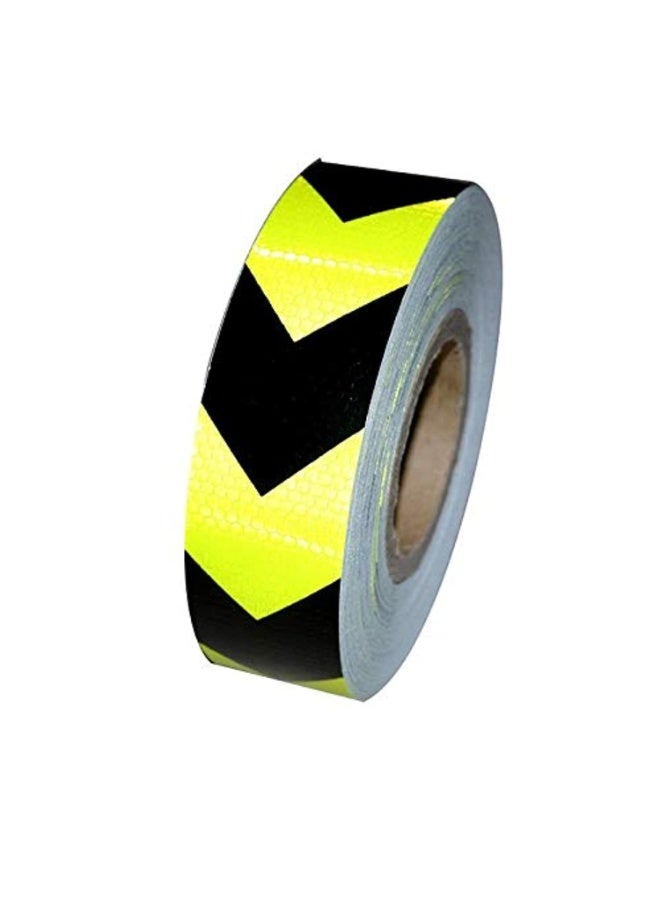 REFLECTIVE WARNING TAPE NEON GREEN AND BLACK - Image 1