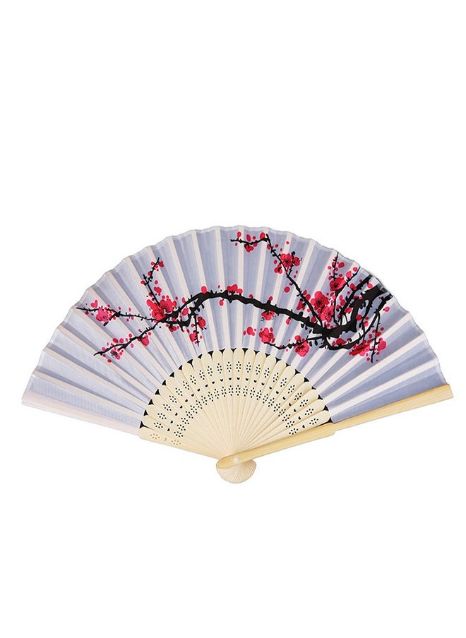 Chinshwehaw Delicate Cherry Blossom Design Folding Fan Favors Silk Folding Hand Fan Wedding Favors Gifts Favors Gifts Fan Girls Ladies Church Wedding Gift Party Favors DIY Decoration Music Festival Party Parade  - Image 1