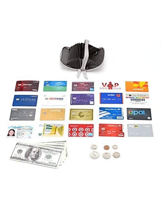 KALMORE Women'S Leather Rfid Secured Spacious Cute Card Wallet Small Purse White Two Zippers - Image 4