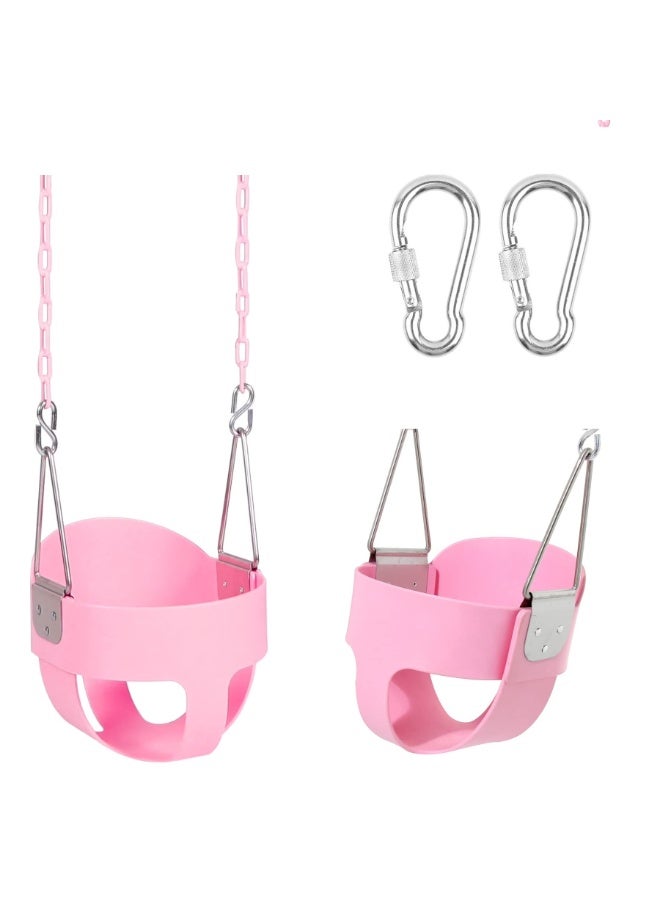 فنز  أرجوحة جدارية حديدية مع دلو وسلاسل للأنشطة الخارجية، لون وردي - Image 3