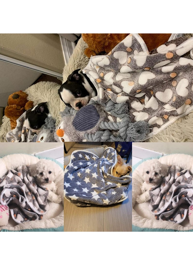 CMGTYYD CMGTYYD Pet Blankets Set, Soft Dog Cat Fleece Blankets, Super Soft Warm Sleep Mat Fluffy Premium Fleece Pet Blanket, Pack of 3, 76cm x 52cm(31"x20")  - Image 2