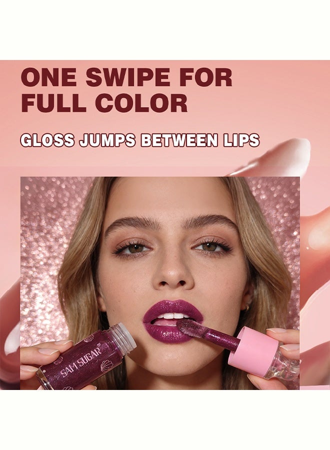 SAM SUGAR Shell Lip Oil, Hydrating Shimmer Non-Sticky Lip Gloss for Plump Lips,#01 - Image 3