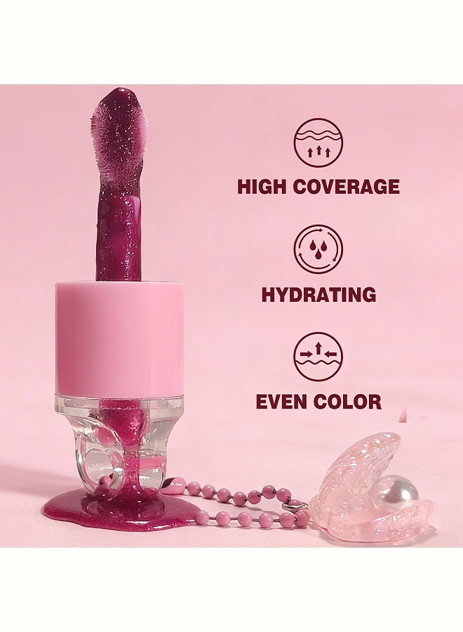 SAM SUGAR Shell Lip Oil, Hydrating Shimmer Non-Sticky Lip Gloss for Plump Lips,#01 - Image 4