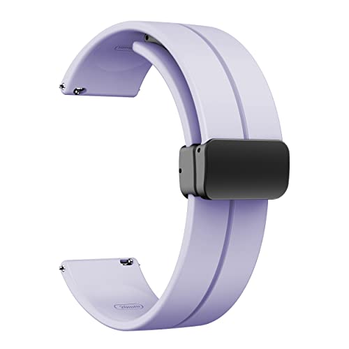 LYSMVIVI Soft Silicone Magnetic Watch Band 22mm 20mm 19mm 18mm 16mm with Quick Release Adjustable Sport Replacement Strap for Men Women - Image 1