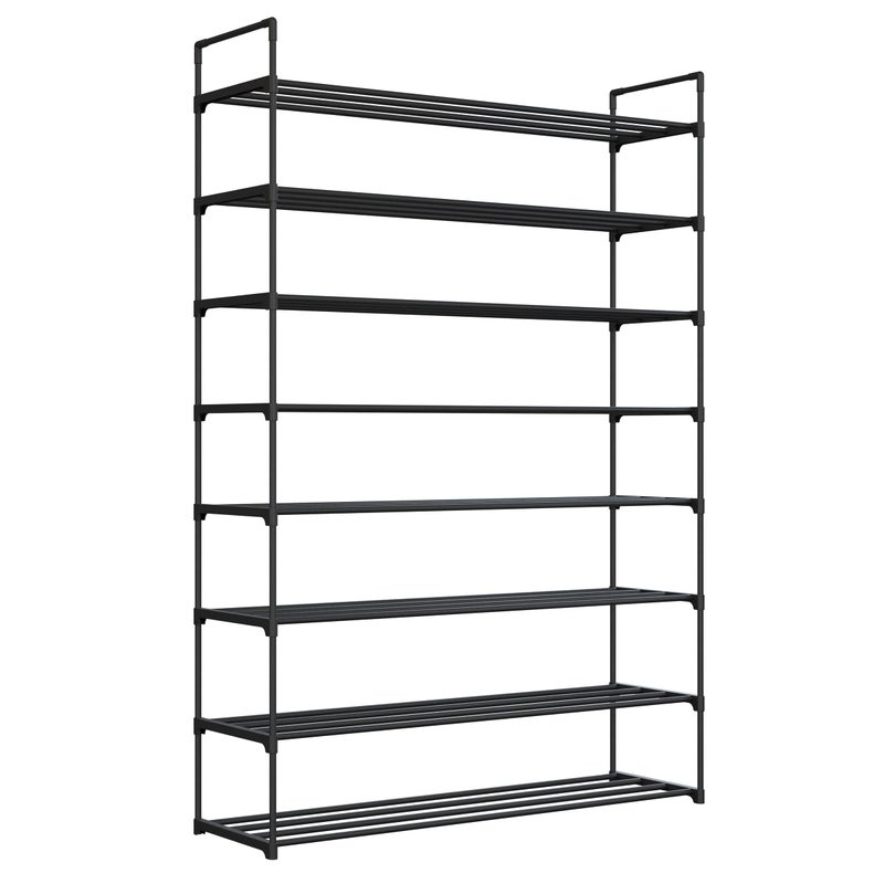 Shoe Rack  8Tier Shoe Organizer for Closet Bathroom Entryway  Shelf Holds 40 Pairs Sneakers Heels Boots by HomeComplete Black