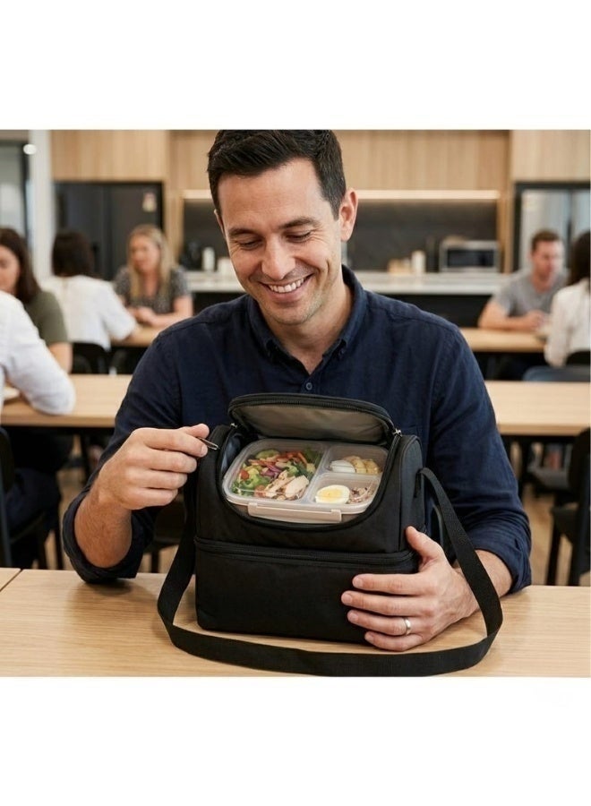 Multi Purpose Thermal Lunch Tote Bag for Office and School, Large Capacity Insulated Food Carrier for Lunch Boxes Drinks Snacks and Fruits, Adjustable Shoulder Strap for Travel and Outdoor Use - Image 3