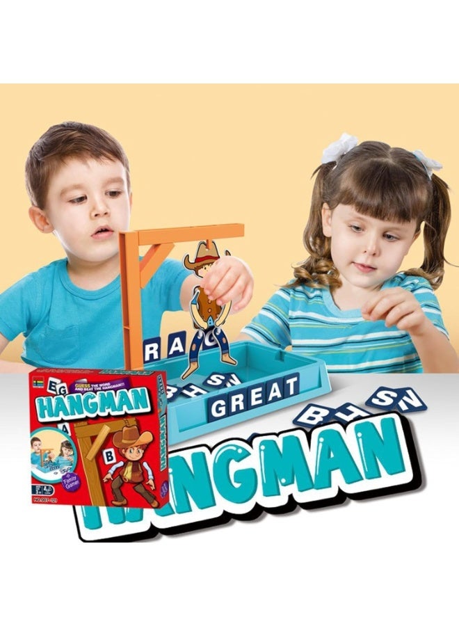 لعبة المشنقة التعليمية للأطفال - خمن الكلمة وأنقذ راعي البقر قبل سقوطه! لعبة عائلية ممتعة مع مجسم راعي بقر بلاستيكي وحروف مغناطيسية ولوحة... - Image 1