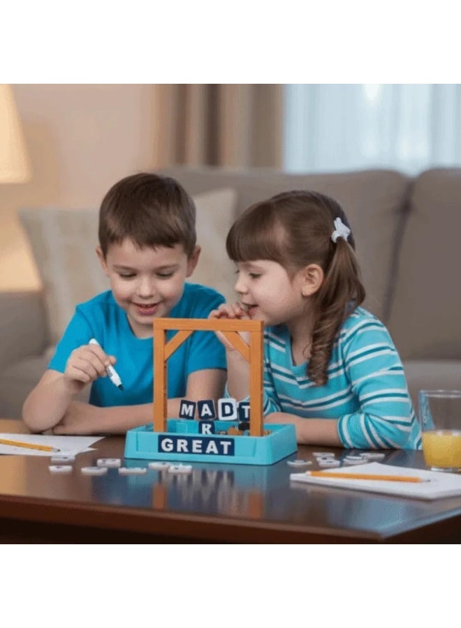 لعبة المشنقة التعليمية للأطفال - خمن الكلمة وأنقذ راعي البقر قبل سقوطه! لعبة عائلية ممتعة مع مجسم راعي بقر بلاستيكي وحروف مغناطيسية ولوحة... - Image 2