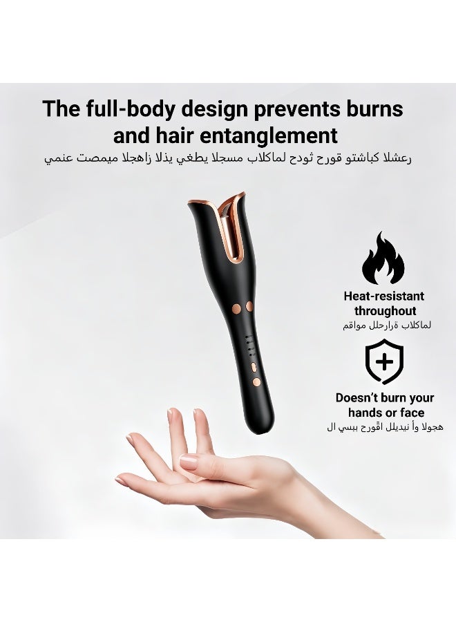 ZONBON Professional Hair Curler/Waver, Professional Styling Device To Get Wonderful Curly Hair, With Four Different Controls To Suit All Hair Types, Black/Rose Gold - Image 4