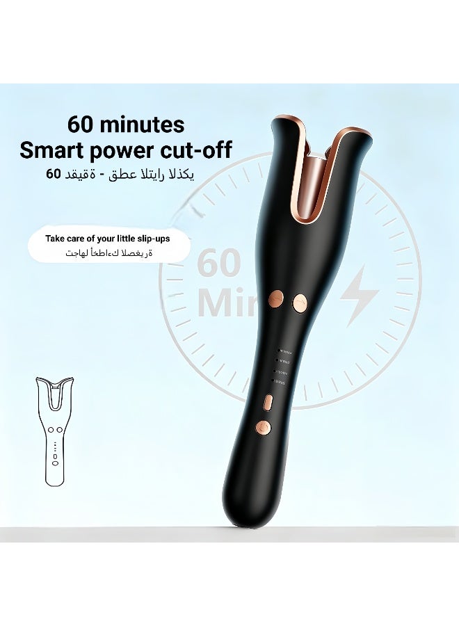 ZONBON Professional Hair Curler/Waver, Professional Styling Device To Get Wonderful Curly Hair, With Four Different Controls To Suit All Hair Types, Black/Rose Gold - Image 5