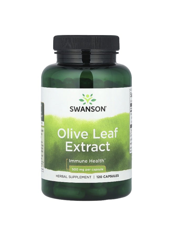 SWANSON سوانسون، مستخلص ورق الزيتون، 500 ملغ، 120 كبسولة - Image 1