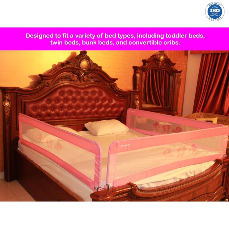 SAFE-O-KID® Defendify Fully Foldable Bed Rail Guard with 1 Year Warranty, EN 71 Certified - Pink (6FT/183CM), Pack of 1 - Image 5