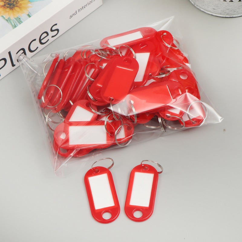 Color Plastic PP key tag Mark luggage tag Hotel Hotel number classification brand key chain accessories Red 