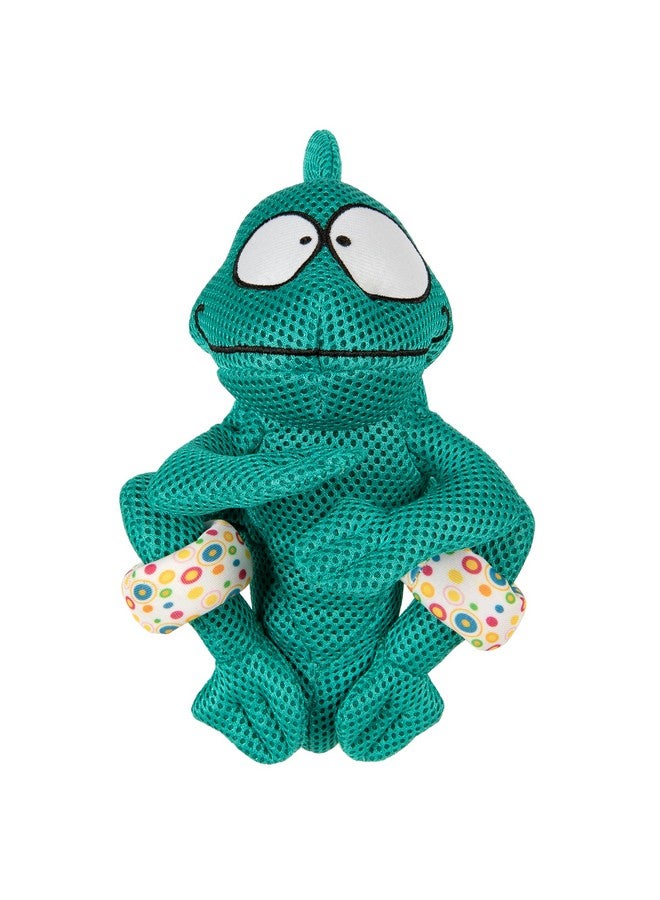 جو دوج لعبة الكلب goDog Double Chew Guard Mesh Amphibianz Chameleon Squeaky - لون أزرق مخضر، حجم كبير - Image 1