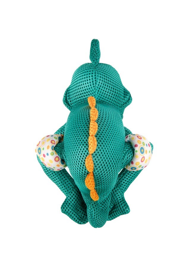 جو دوج لعبة الكلب goDog Double Chew Guard Mesh Amphibianz Chameleon Squeaky - لون أزرق مخضر، حجم كبير - Image 2