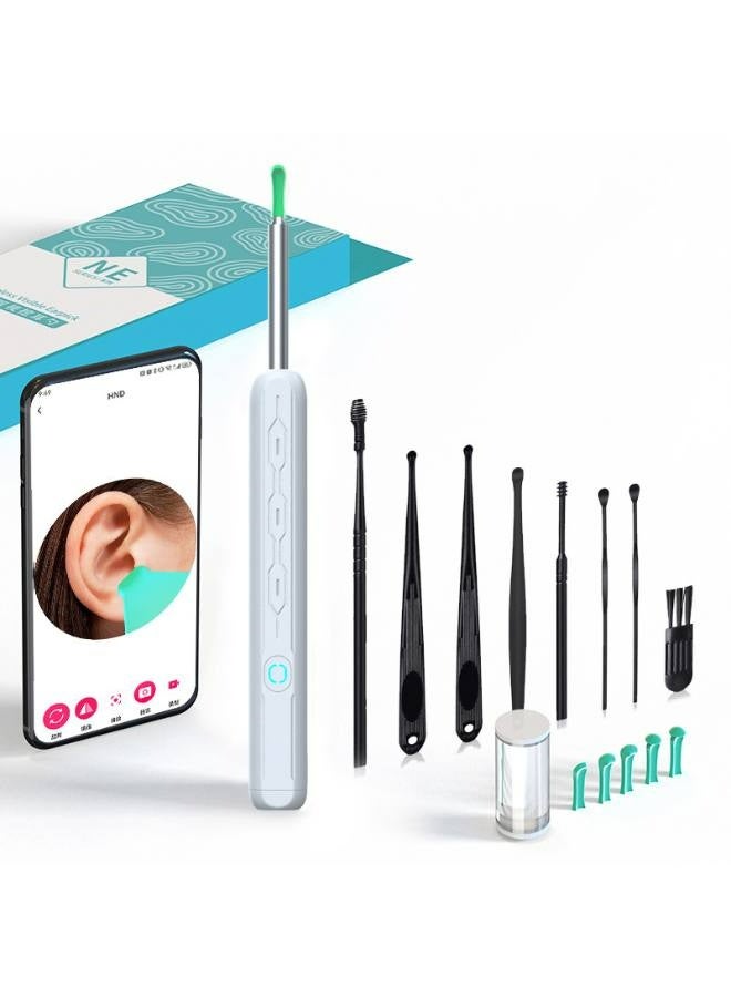 N3 Ear Wax Removal, Wi-Fi Visible Wax Elimination Spoon with 4 Soft Silicone Ear Scoops, Wireless Ear Endoscope 1080p with LED Light for iPhone, iPad, Android Phones (Black)  - Image 2
