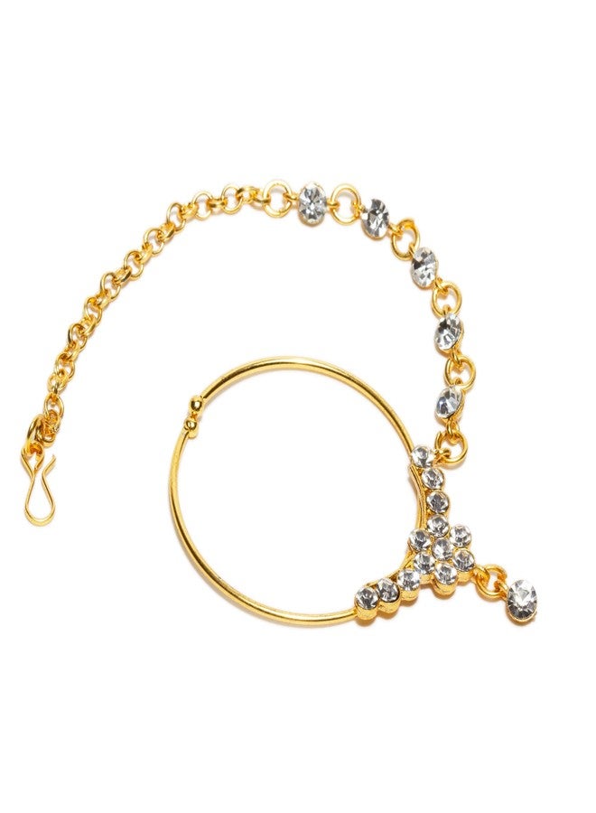 Bindhani Forhead Matha Patti Tikka Nose Ring Indian Bollywood Jewelry For Women - Image 3