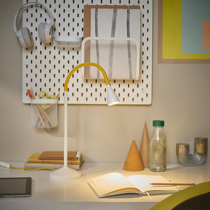 BS Case Ikeaa NVLINGE LED Desk Lamp YellowWhite Polycarbonate Plastic LensShade Steel Tube ABS Plastic Base EVA Plastic Weight - Image 2