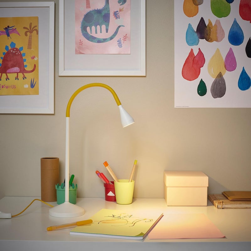 BS Case Ikeaa NVLINGE LED Desk Lamp YellowWhite Polycarbonate Plastic LensShade Steel Tube ABS Plastic Base EVA Plastic Weight - Image 4
