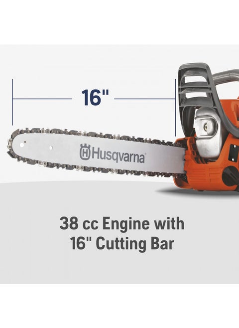 135 Mark II Gas Powered Chainsaw, 38-cc 2.1-HP, 2-Cycle X-Torq Engine, 16 Inch Chainsaw With Automatic Oiler, For Wood Cutting And Tree Pruning