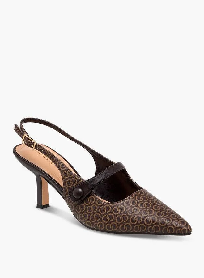 سيليست أحذية نسائية بنقشة شعار وحزام بإبزيم