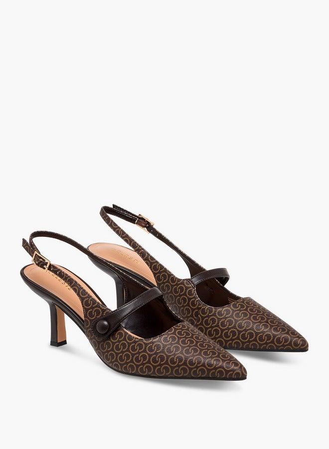 سيليست أحذية نسائية بنقشة شعار وحزام بإبزيم - Image 3