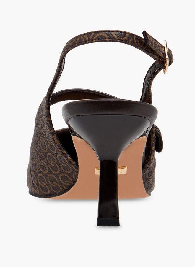 سيليست أحذية نسائية بنقشة شعار وحزام بإبزيم - Image 5