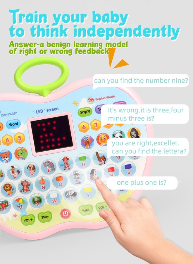 BAZARU Kids Learning Machine Toy with Music & English – Heart Shape Early Educational Reader with Pinyin, Interactive Learning Toy for Toddlers, Portable Handle, Child-Safe Design (Blue, Battery Operated) - Image 5