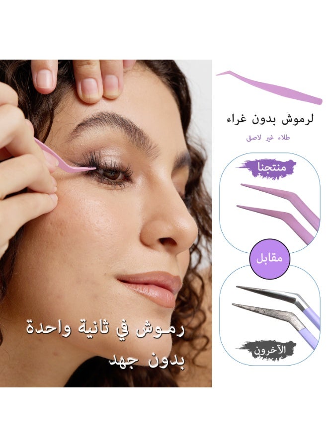 بقلم سابرينا مجموعة رموش لاصقة ذاتياً مع ملقط | رموش بدون غراء قابلة لإعادة الاستخدام وكثيفة ومجعدة D - Image 4