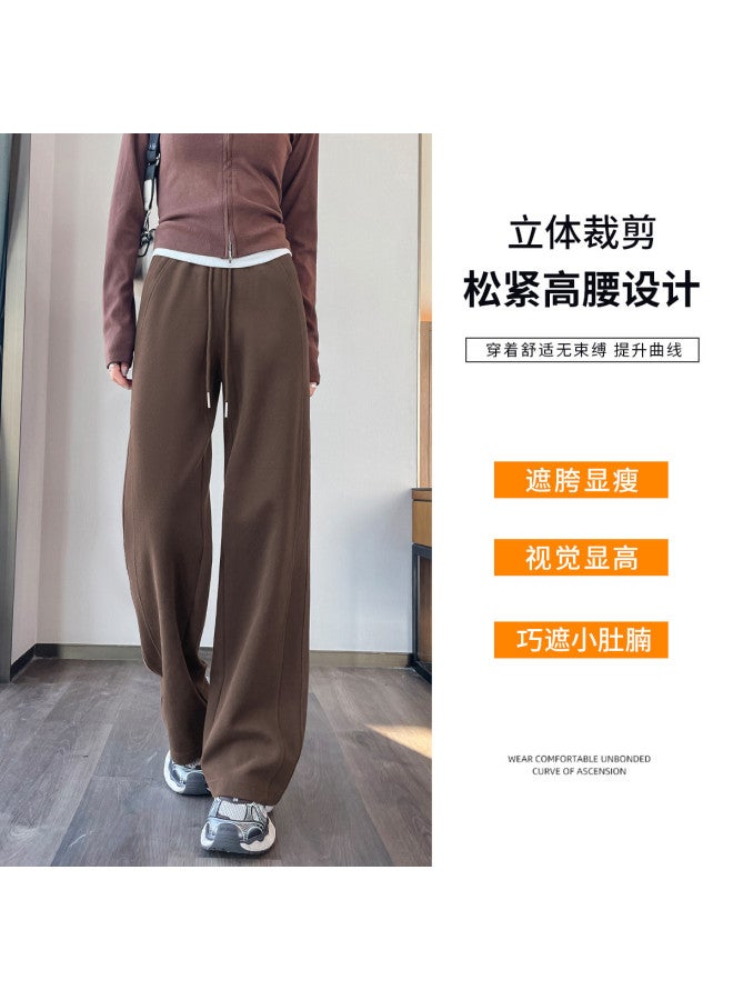 Hstyle Slim Fit Banana Wide Leg Pants Women 2025 Spring Versatile Slimming High-drape Optional Extra-long Casual Floor-length Trousers - Image 5