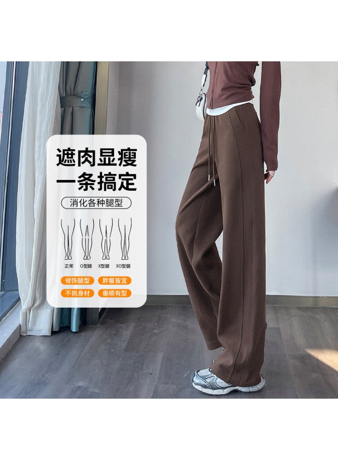Hstyle Slim Fit Banana Wide Leg Pants Women 2025 Spring Versatile Slimming High-drape Optional Extra-long Casual Floor-length Trousers - Image 4