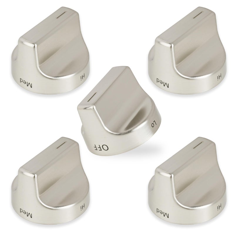 BlueStars Upgraded W11159630 W11023139 Surface Burner Knob Control Knob Compatible with Whirlpool Gas Range Replaces KIP 5T09 AP6284486 4813782 PS12347845 Stainless Steel Pack 5 - Image 2