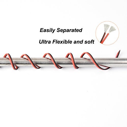 Haerkn 16awg Silicone Electrical Wire 2 Cores Wire line 50ft [Black 25ft Red 25ft] 16 Gauge Soft and Flexible Hook Up Oxygen Free Strands Tinned Copper Wire - Image 3