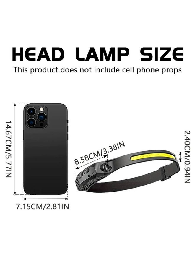 4pcs Motion Activated LED Headlamp USB Rechargeable Portable COB Work Light For Outdoor - Image 4